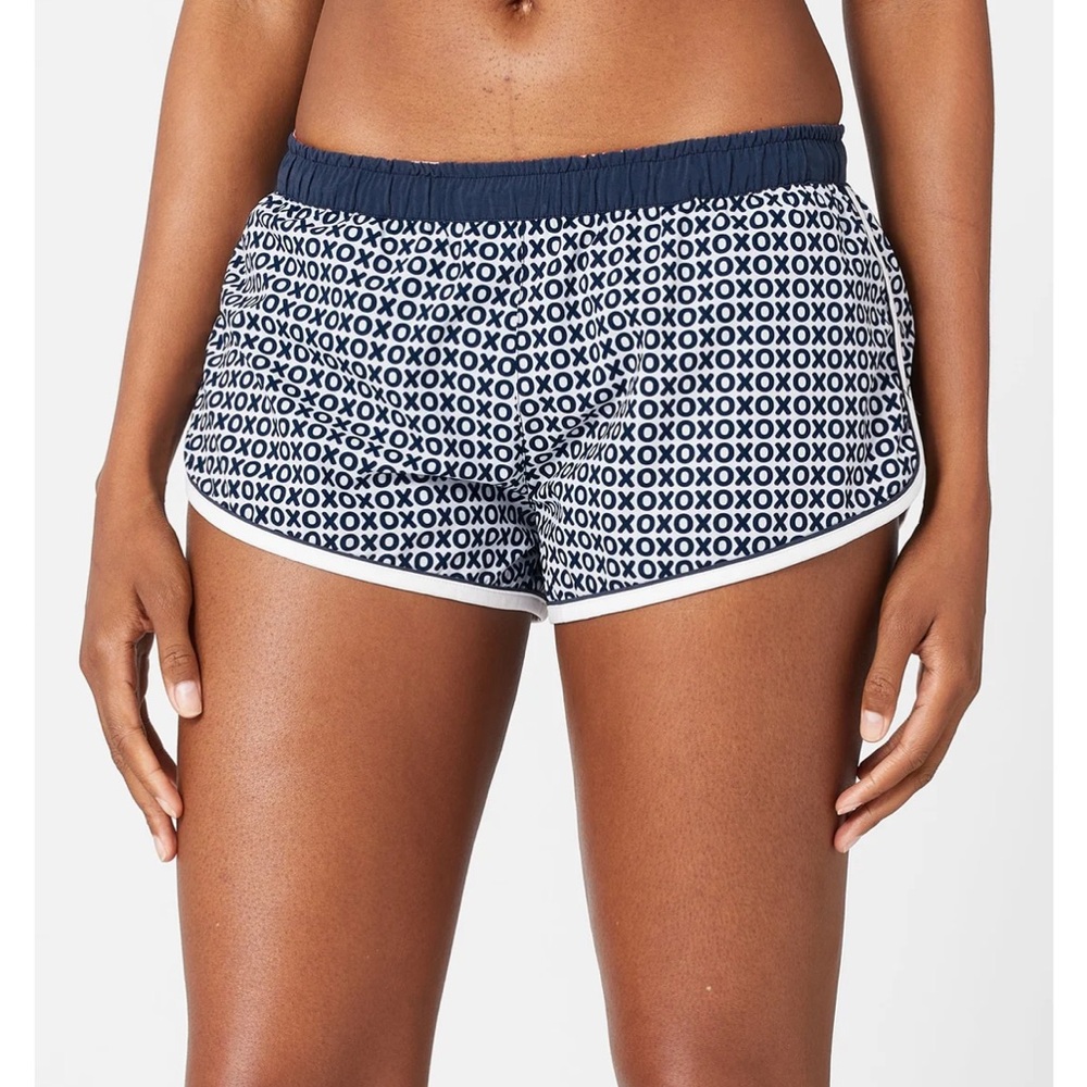 Women's Navy and White Athletic Shorts